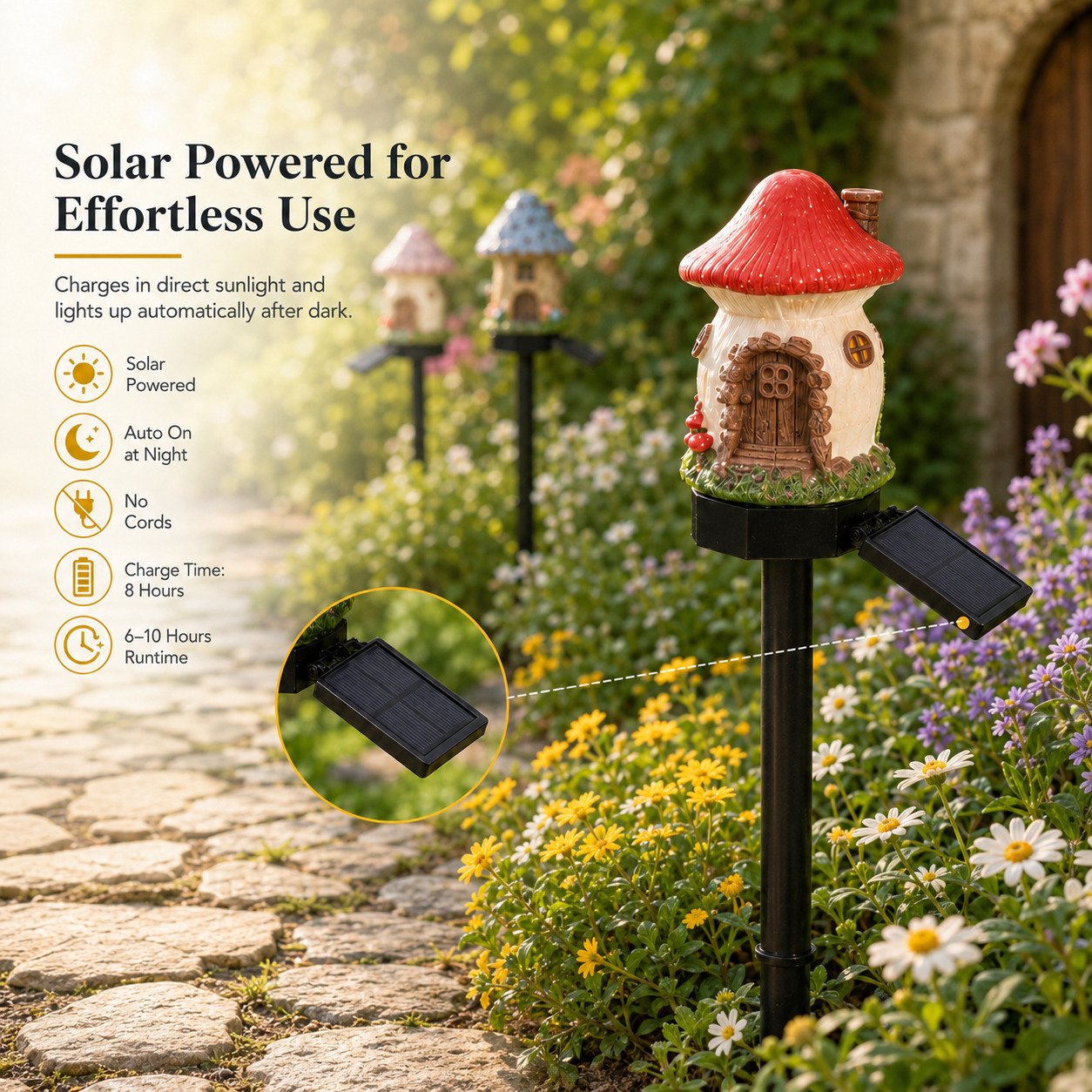 ✨Solar Fairy-Tale Mushroom Cottage Garden Light