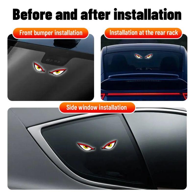 💥💥LAST DAY 70% OFF-🚗LaozikTM Car Rear Window Dynamic LED Display – Vampire Devil Eye Emoji Panel, Auto Decorative Light