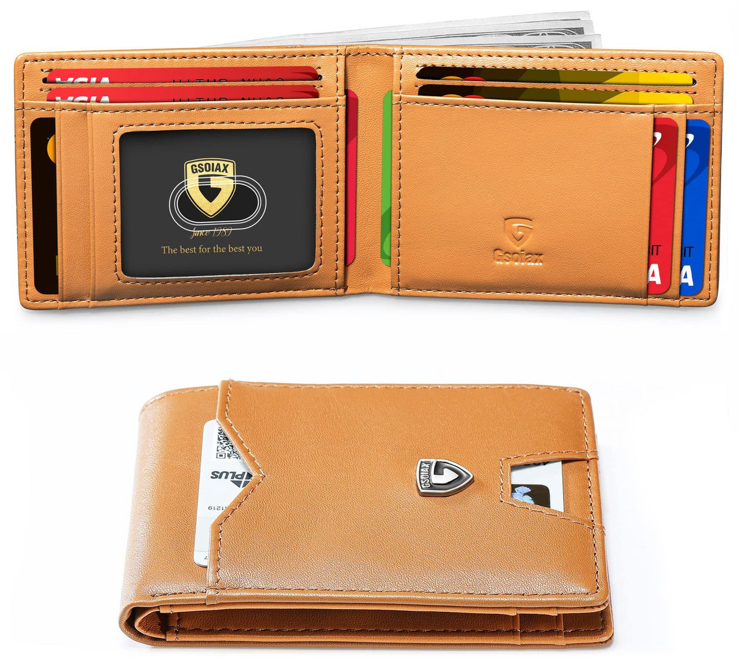 Men's Slim Blocking Wallet - Minimalist Carbon Fiber Bifold