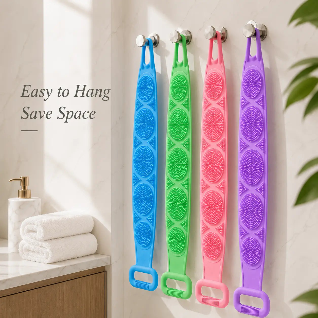 💦Summer Limited-Time 50% OFF 🛁Double-Sided Silicone Back Scrubber-Easily exfoliate dead skin