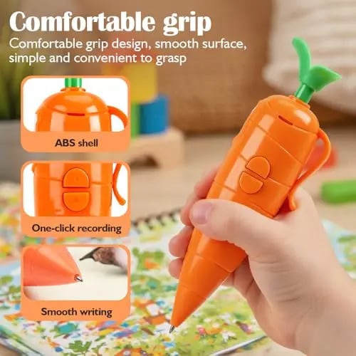 🐰 Cute Carrot Voice Recorder Pen: 60-Second Audio Playback Easter Basket Stuffer 🥕