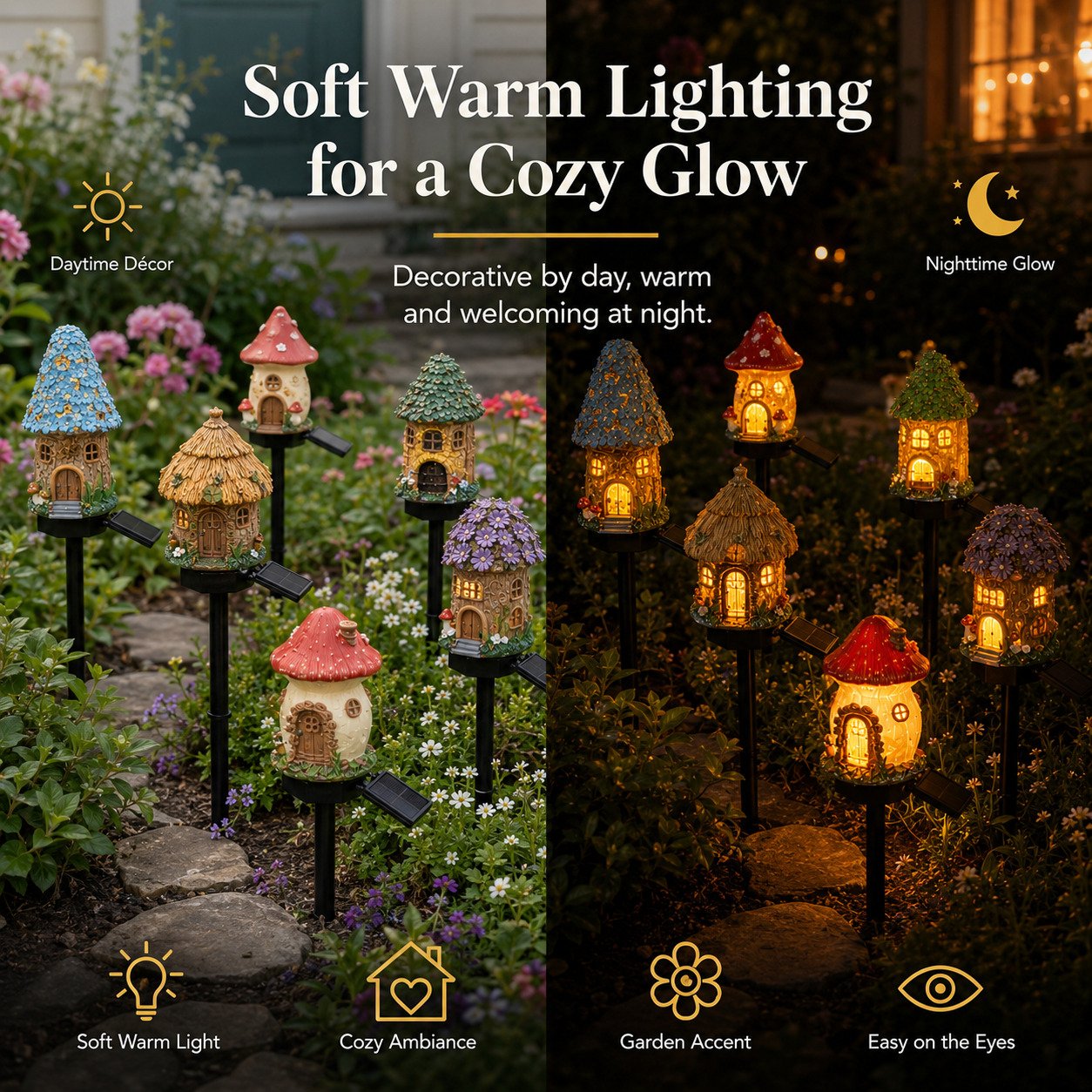 ✨Solar Fairy-Tale Mushroom Cottage Garden Light