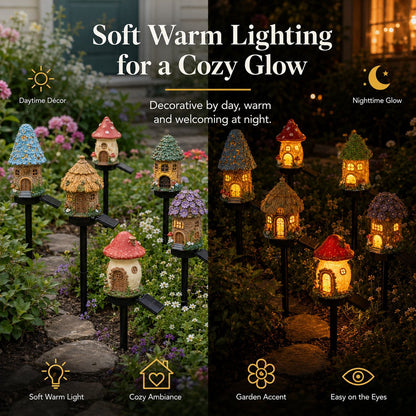 ✨Solar Fairy-Tale Mushroom Cottage Garden Light