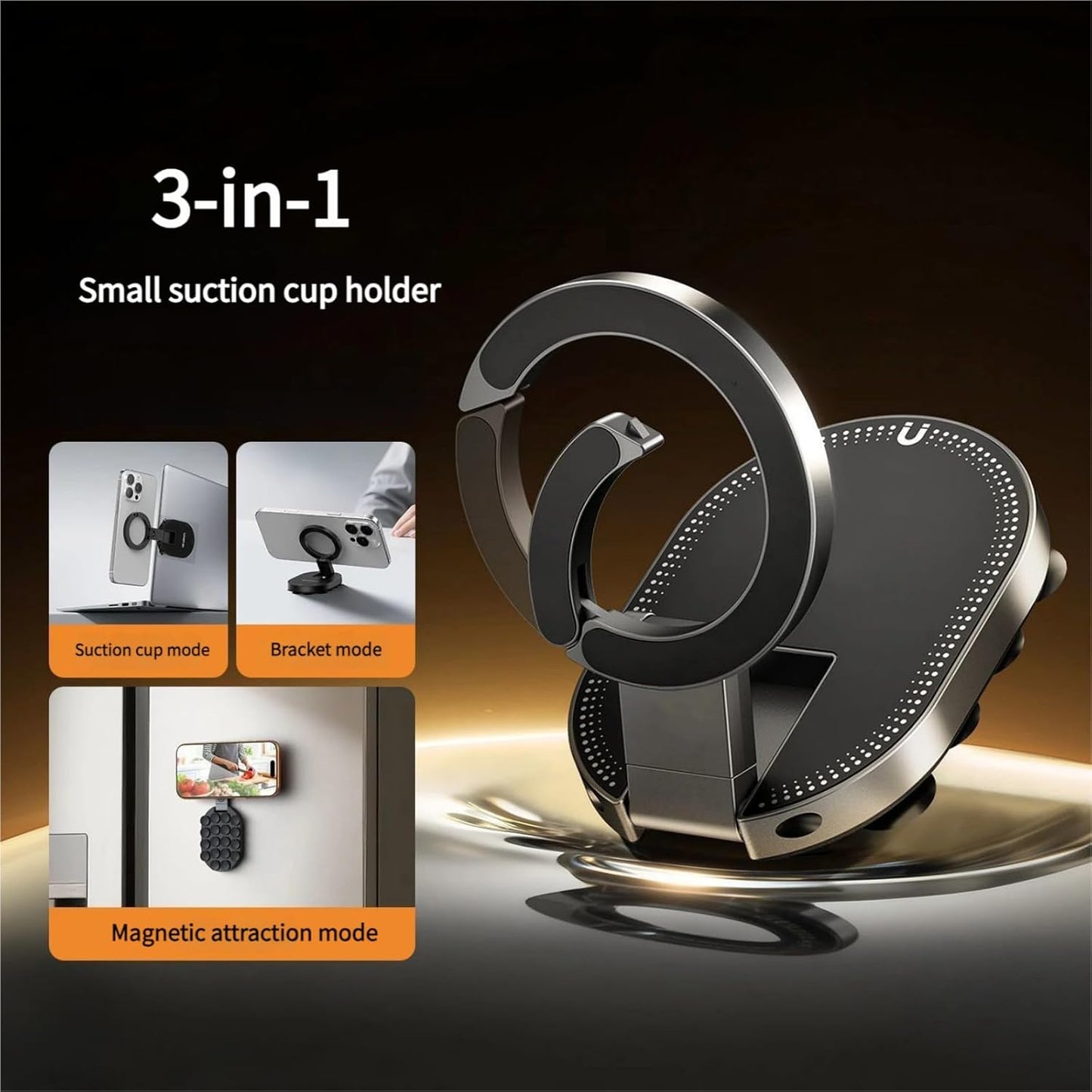 🔥 3-in-1 Suction Magnetic Phone Holder