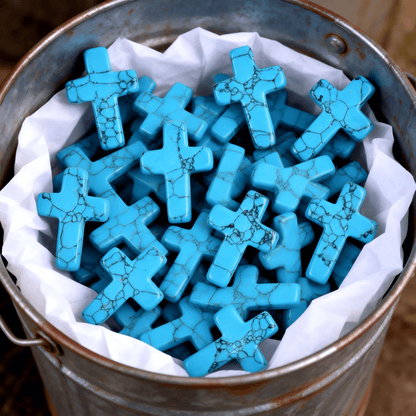 ✝️Natural Turquoise Pocket Cross: Handcrafted for Peace & Serenity❤️