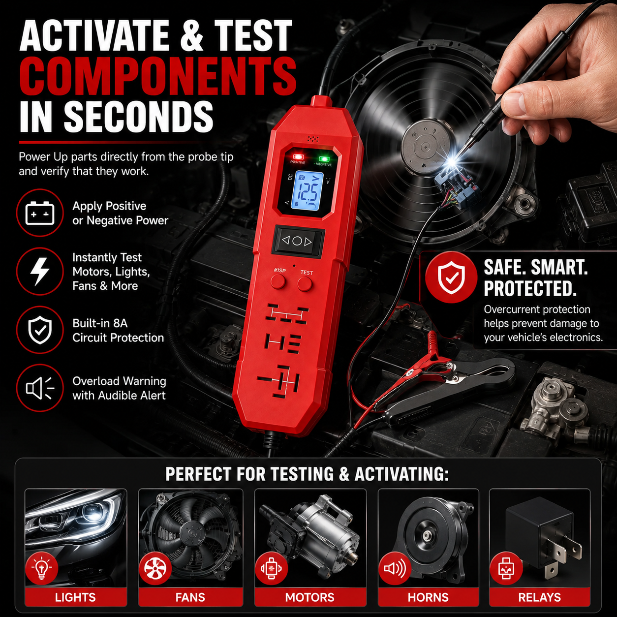 🔧 3-in-1 Automotive Power Circuit Probe & Relay Tester – 12V/24V Electrical Diagnostic Tool
