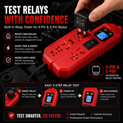 🔧 3-in-1 Automotive Power Circuit Probe & Relay Tester – 12V/24V Electrical Diagnostic Tool