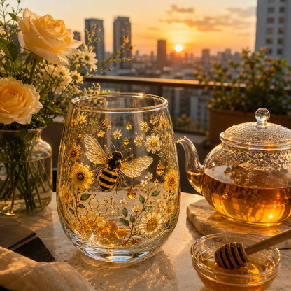 🌤️Sweetness, Hope & Joy 🐝 2026 Limited Edition Honey Bee Garden Glass Tea Cup