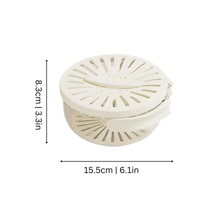 🥬 2-in-1 Foldable Drain Basket with Handle - Wash Produce, Store in Fridge, Ideal for Home & Outdoor Use