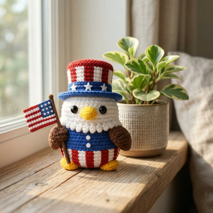 🔥Last Day 49% OFF-Patriotic Crochet Eagle with USA Flag