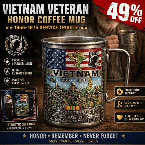 🔥LAST DAY 49% OFF 🎖️Vietnam Veteran Honor Coffee Mug – 1955-1975 Service Tribute