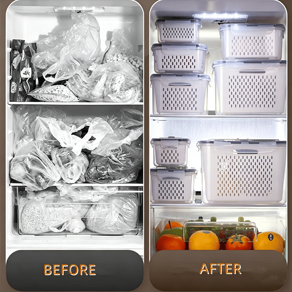 🍓🥬Food Storage Containers- Transform Your Messy Fridge into an Organized Oasis! 🧊✨