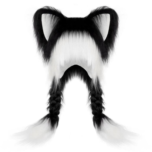 🔥Last Day 49% OFF - Soft Furry Animal Ear Hat with Braids