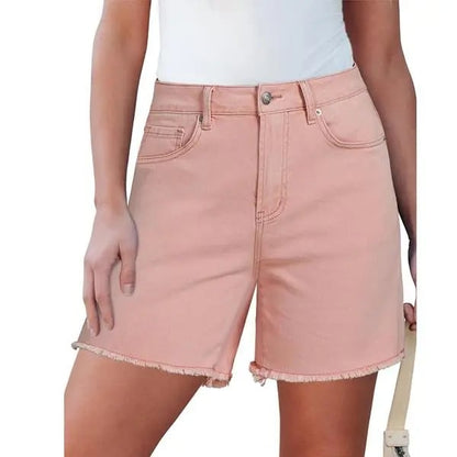 Women's Trendy Leopard Print High-Rise Denim Shorts