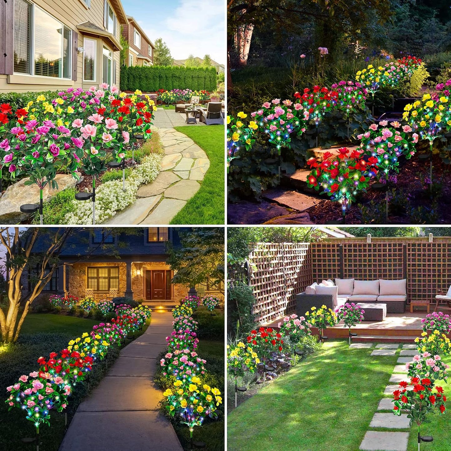 🌸✨Memorial Garden Bloom Lights – Featuring Ultra-Realistic Artificial Petals, Solar-Powered & Weatherproof🏡🌪️