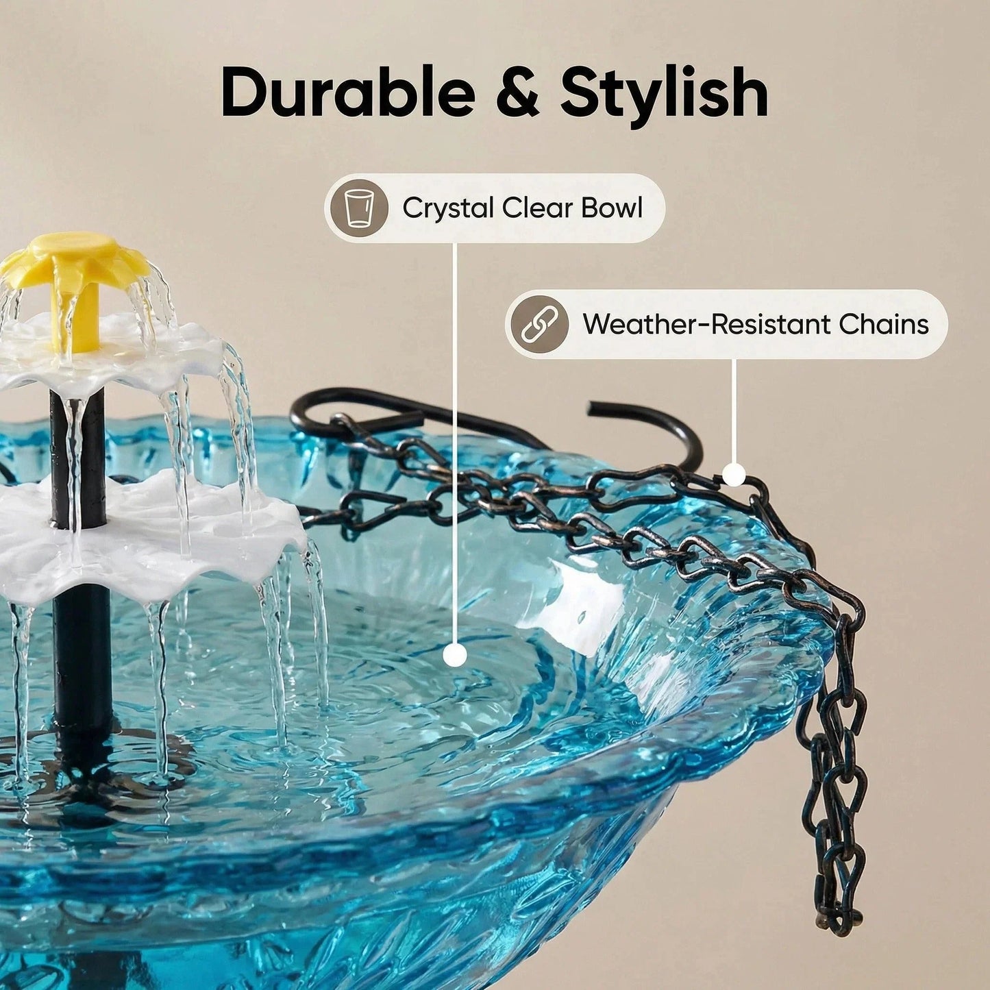 🔥🔥49% Off--Solar Cascade Hanging Bird Bath Fountain🎁