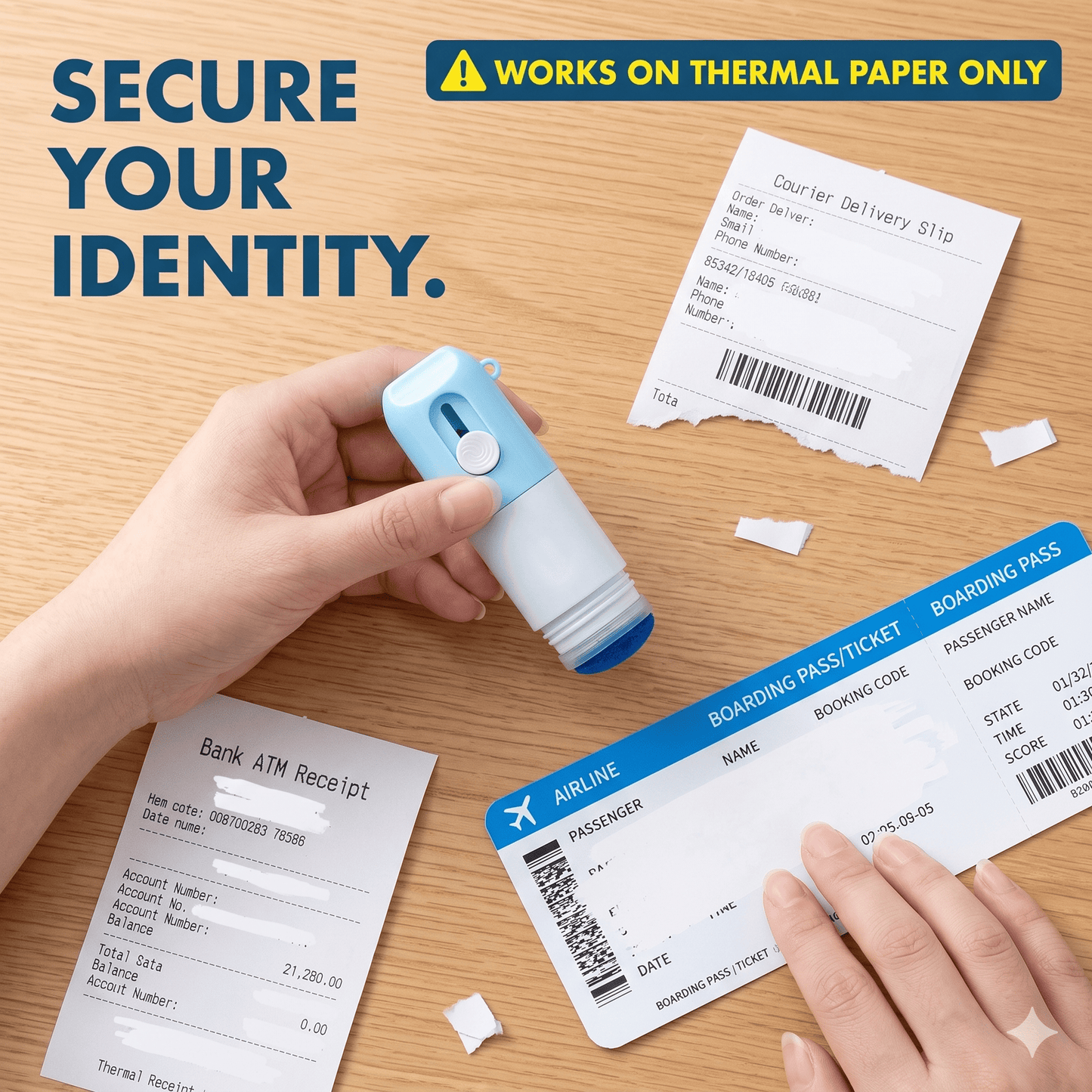 🔥2-in-1 Box Cutter & Thermal Paper Eraser