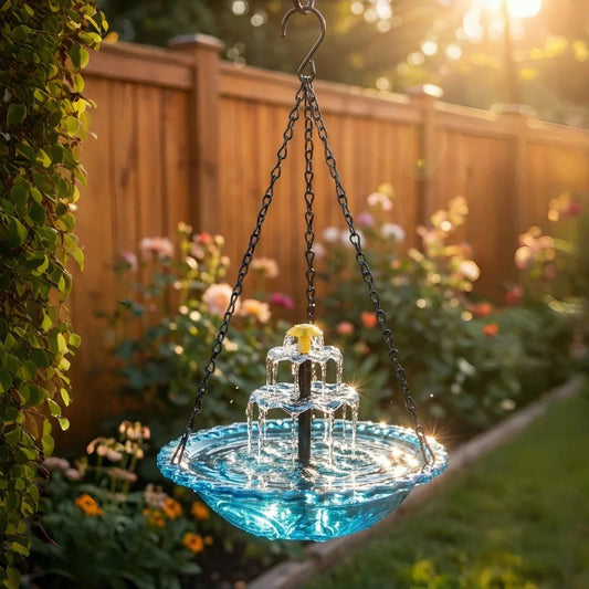 🔥🔥49% Off--Solar Cascade Hanging Bird Bath Fountain🎁