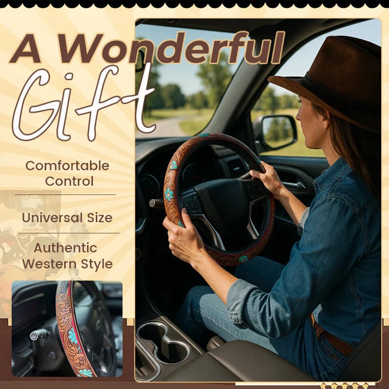 🤠 Western Cowboy Steering Wheel Cover