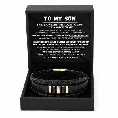 🔥LAST DAY 49% OFF - 🖤To My Son — Never Walk Alone Braided Bracelet Set