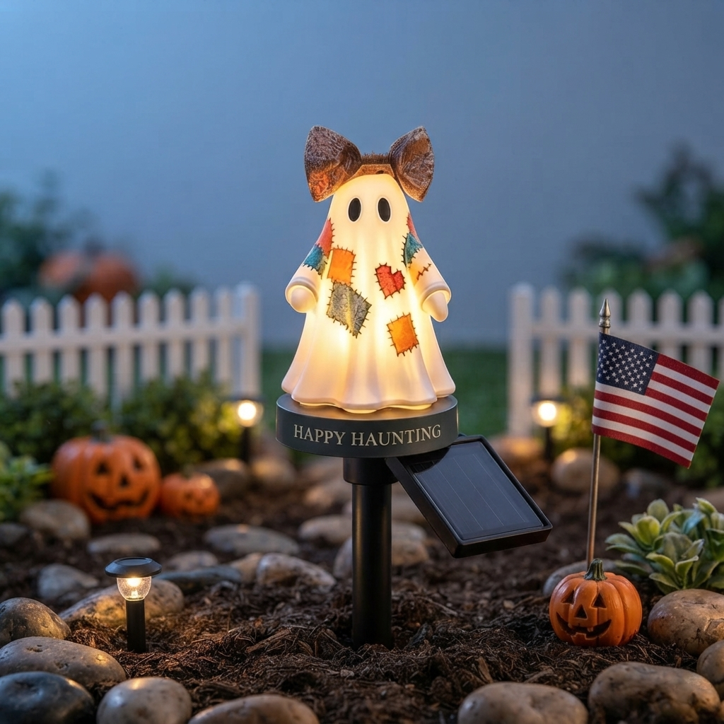TODAY'S SPECIAL OFFER-50% OFF 🔥Lighted Vintage Patchwork Ghost Solar Garden Light