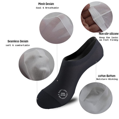🔥 6-Pair Invisible Grip Socks Pack 🧦 – Breathable Low-Cut Anti-Slip Sweat-Absorbing Design