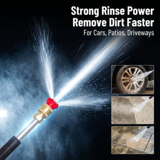 High-Pressure Water Gun -3 Nozzles,Rustproof Aluminium Alloy,Effortless Deep Cleaning