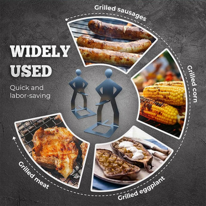 🍖🍖Outdoor prankster Stainless Steel BBQ Sausage Holder
