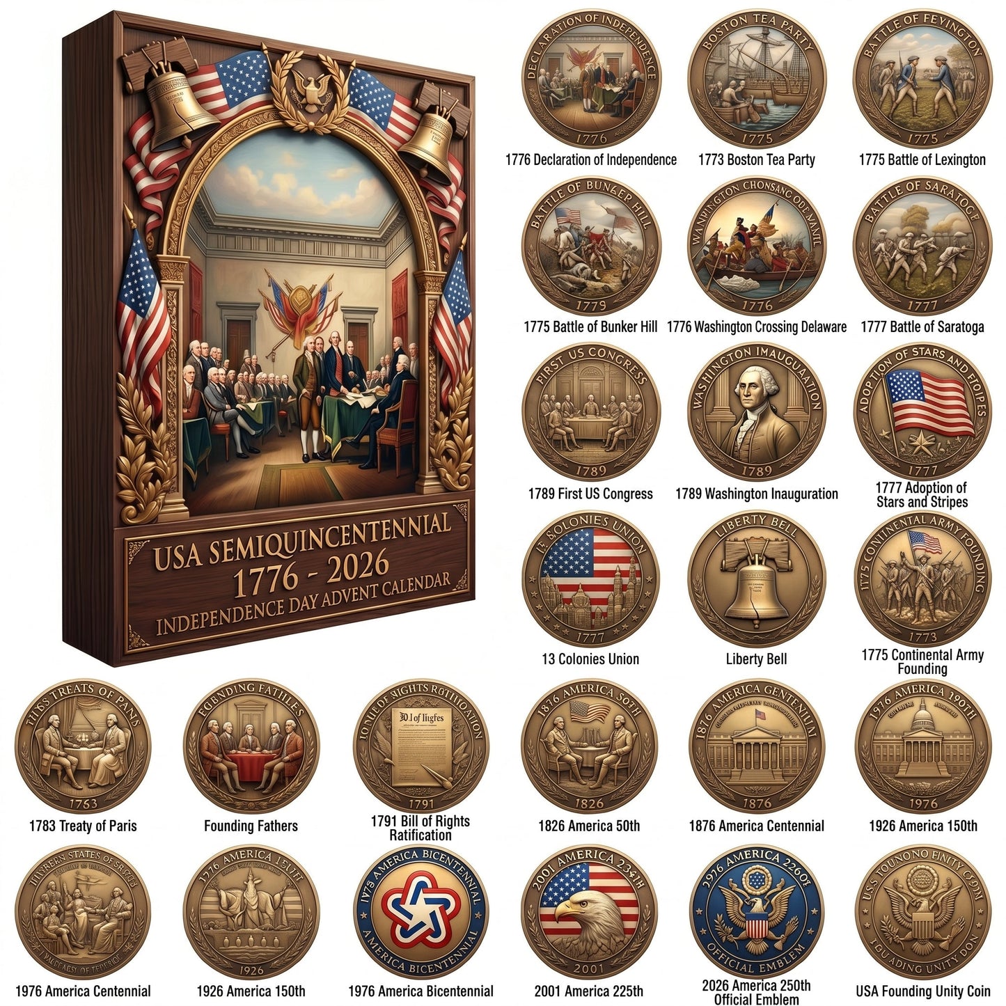 USA Semiquincentennial Advent Calendar: 24 Days of American Legacy