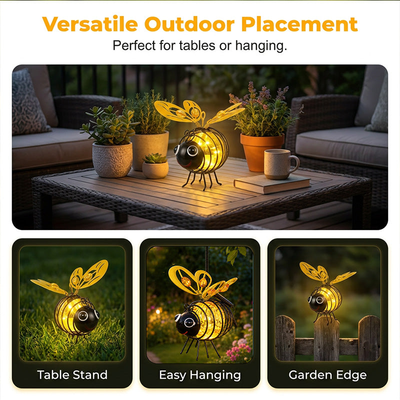 🐝Hanging Solar Bee Light – Warm Amber Glow, Flicker-Free, Perfect for Garden Parties, Camping, or Kids’ Rooms – Spread Joy Day and Night 🌞🌜