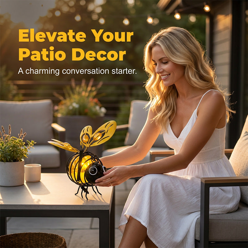 🐝Hanging Solar Bee Light – Warm Amber Glow, Flicker-Free, Perfect for Garden Parties, Camping, or Kids’ Rooms – Spread Joy Day and Night 🌞🌜